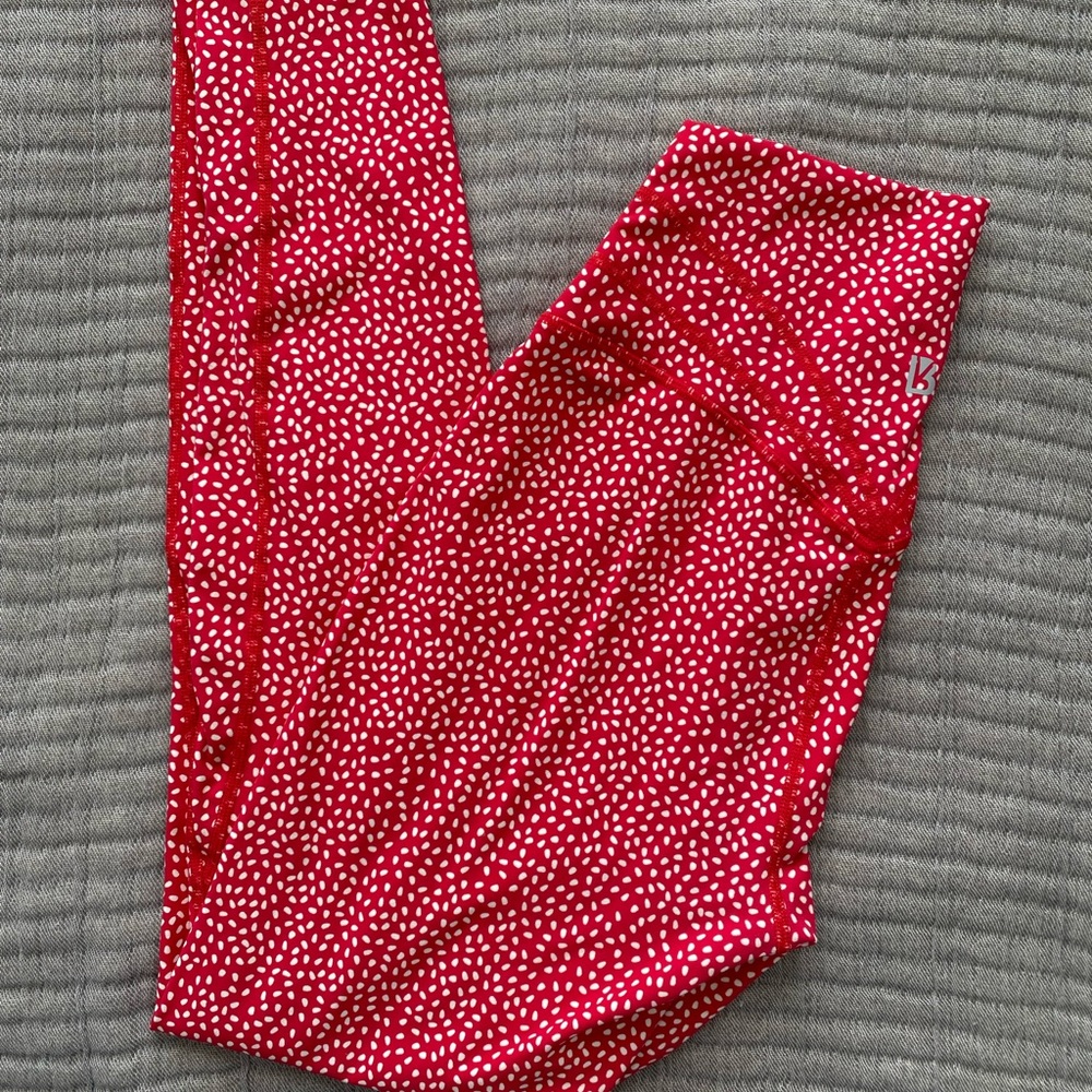 BuffBunny Red and White Patterned Leggings